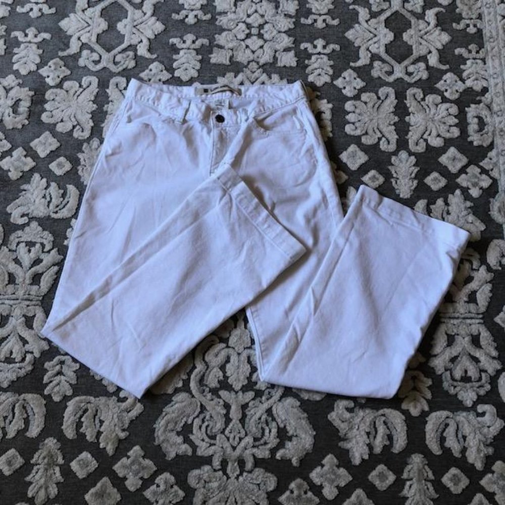 GAP LONG & LEAN STRETCH, WHITE, JEANS, SIZE 6R, BOOT CUT/FLARE